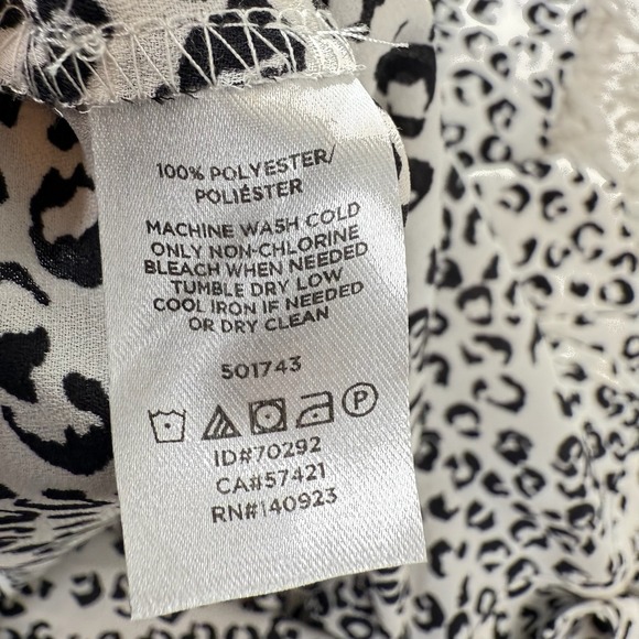 LOFT Blouse Women's S Leopard Print Mock Neck Long Sleeve Lightweight Top - Picture 8 of 8